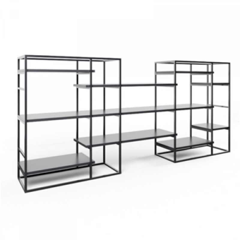 Стелаж для зберігання в стилі Loft NS-113 1630x2500x400 мм Черный