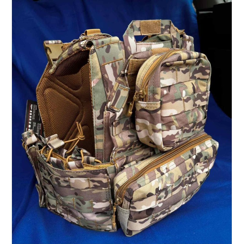 Плитоноска без плит з підсумками Yakeda One Size Мультикам (1771651517)