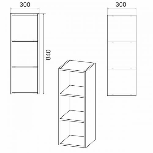 Полиця навісна Компанит П 32 30х30х84 см Дуб сонома Полиця навісна Компанит П 32 30х30х84 см Дуб сонома