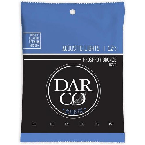 Струни для акустичної гітари 6 шт Martin D220 Darco Phosphor Bronze Light Acoustic Guitar Strings Струни для акустичної гітари 6 шт Martin D220 Darco Phosphor Bronze Light Acoustic Guitar Strings
