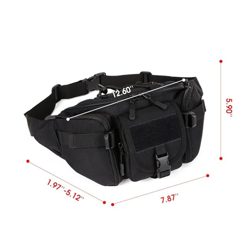 Сумка тактична поясна Military 35х17х10 см Чорний