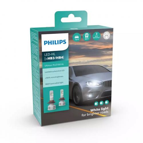 Комплект світлодіодних ламп Philips HB3/HB4 11005U51X2 LED Ultinon Pro5100 +160% 12/24V