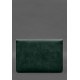Чохол-конверт із клапаном шкіра+фетр для MacBook 13 Зелений Crazy Horse BlankNote