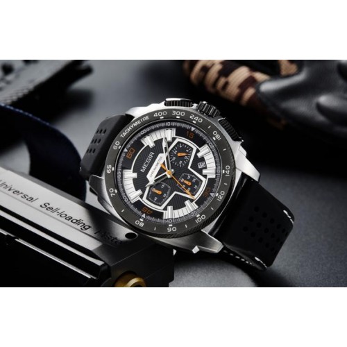 Чоловічий годинник Megir 2056 Todest Silver/Black