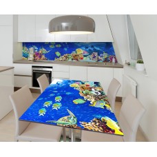 Наклейка 3Д вінілова на стіл Zatarga «Райдуга підводного світу» 650х1200 мм (Z184064/1st)
