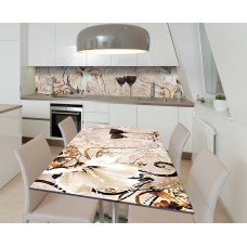 Наклейка 3Д вінілова на стіл Zatarga «За келихом темного» 650х1200 мм для будинків, квартир, столів, кав'ярень,