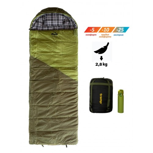 Спальний мішок Tramp Sherwood Regular ковдра правий 220/80 Dark-Olive/Grey (UTRS-054R-R)