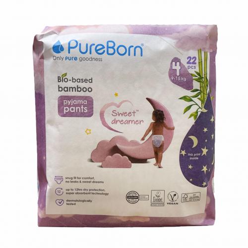 Нічні підгузки - трусики Pure Born 4 (9-15 кг) 22 шт