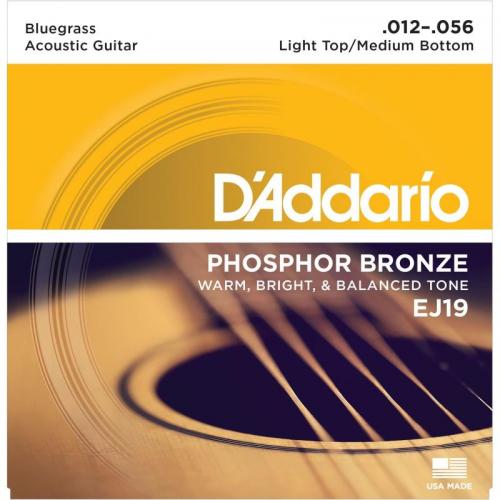 Струни для акустичної гітари D'Addario EJ19 Phosphor Bronze Light Top/Medium Bottom Acoustic Guitar Strings 12/56 Струни для акустичної гітари D'Addario EJ19 Phosphor Bronze Light Top/Medium Bottom Acoustic Guitar Strings 12/56
