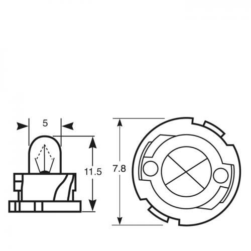 Автолампа ук. RING 509TFBK/12 12v 1.2w F4.8 (Black Base) Panel Bulb в інтернет супермаркеті PbayMarket!