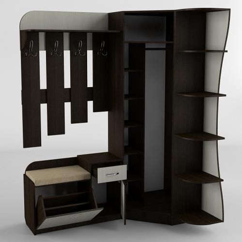 Передпокій Тиса Мебель-17 Венге Молочний 204.5x35x155 см Передпокій Тиса Мебель-17 Венге Молочний 204.5x35x155 см