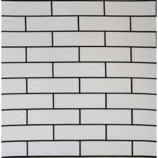 Самоклеюча декоративна 3D панель цегла контраст біло-чорна Loft Expert 680x680x4 мм