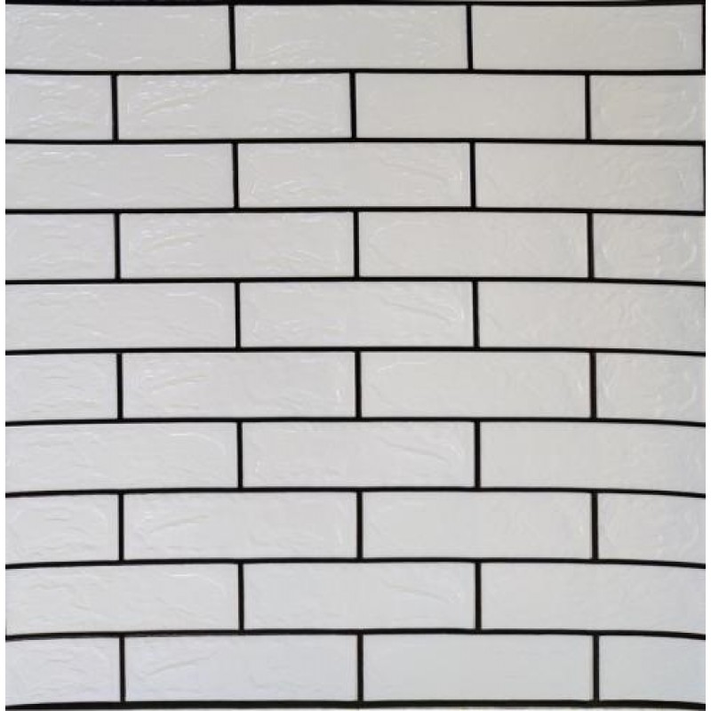 Самоклеюча декоративна 3D панель цегла контраст біло-чорна Loft Expert 680x680x4 мм