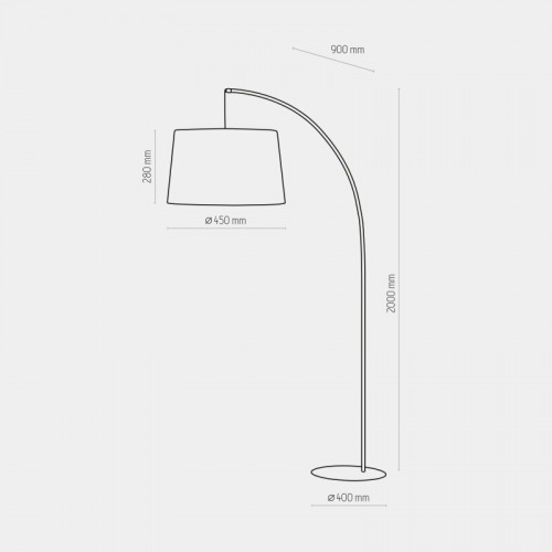 Торшер TK Lighting HANG 90х45х28 см Чорний (TK5077)