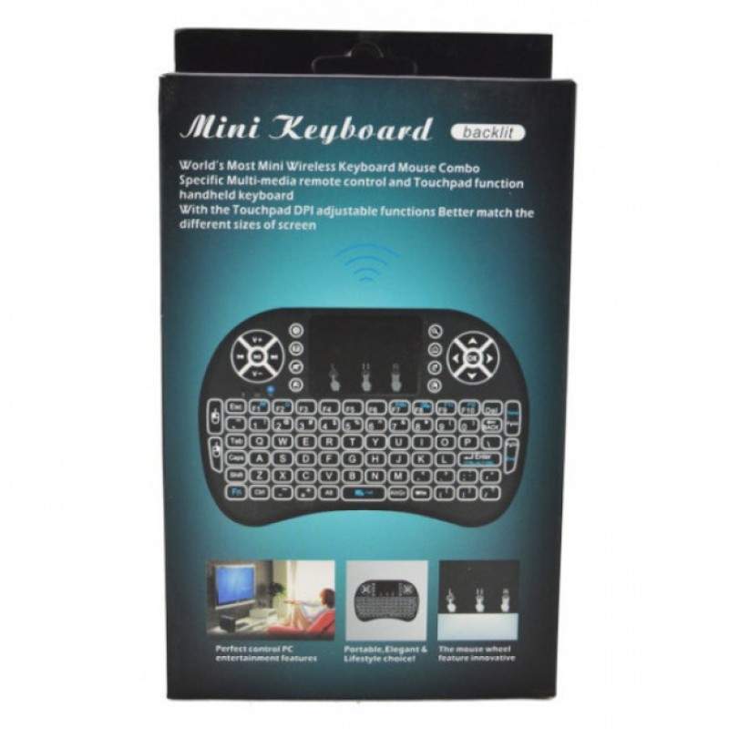 Бездротова міні клавіатура Smart Control mini i8 тачпад російсько-англійська розкладка з підсвічуванням