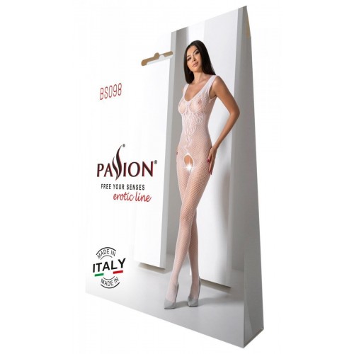 Бодістокінг з крилами Passion BS098 One Size, white, середня сітка, відкритий доступ в інтернет супермаркеті PbayMarket!