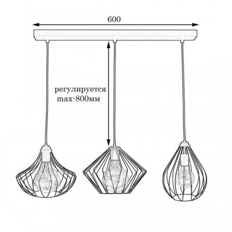 Світильник підвісний на три лампи MSK Electric Union NL 283022