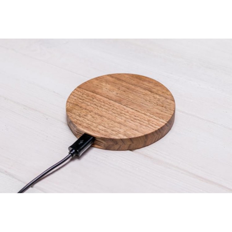 Бездротова зарядка для смартфонів з підтримкою QI ecoWalnut 100x100x14 мм