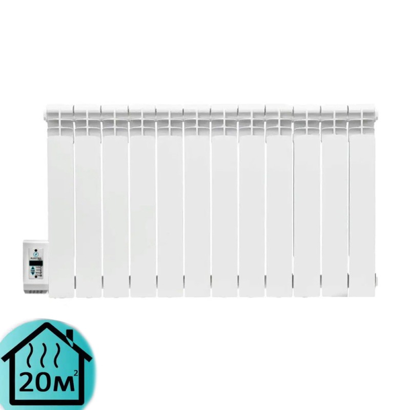 Електрорадіатор ELECTRO.12WL стандарт 500/96 (168Вт) Wi-Fi зліва 1300Вт з настінними кріпленнями