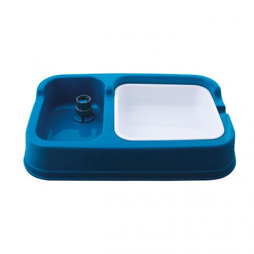 Диспенсер для корму та води GeorPlast 20х13,5х19 см Синьо-білий