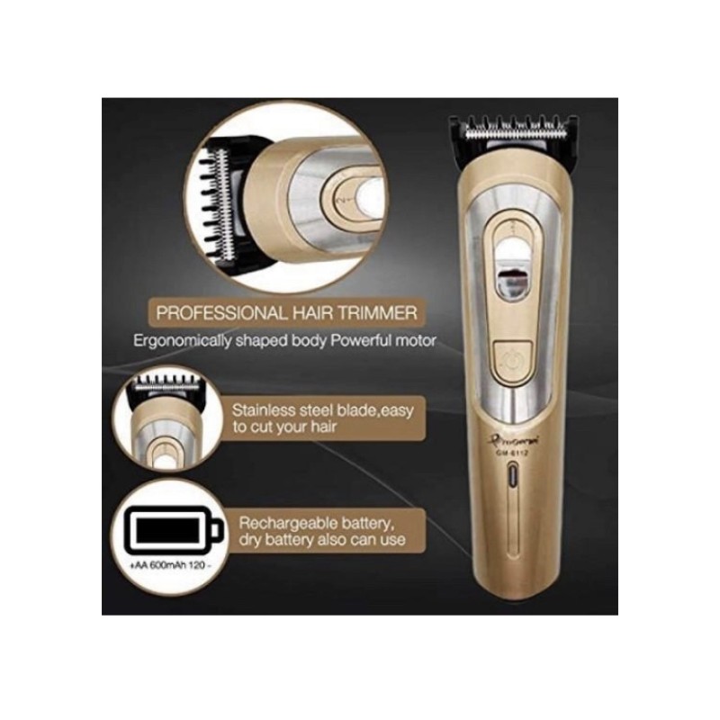 Бездротова акумуляторна машинка для стрижки волосся Geemy GM 6112