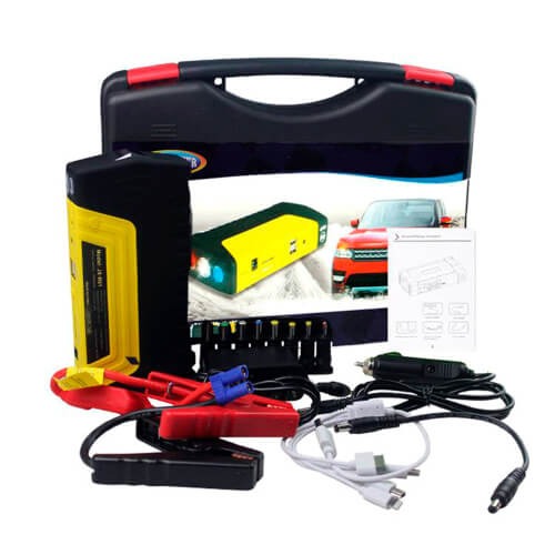 Пусковий автомобільний пристрій для акумулятора з компресором у валізі JUMP STARTER Power Bank 50800mAh