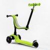 Самокат-велобіг Best Scooter 3 в 1 колеса PU зі світлом сидіння батьківська ручка 50 кг Green (106696)