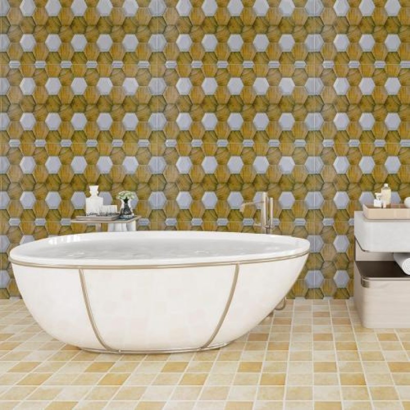 Декоративна панель ПВХ під жовто-білі соти 960х480х4мм SW-00001790 Sticker Wall