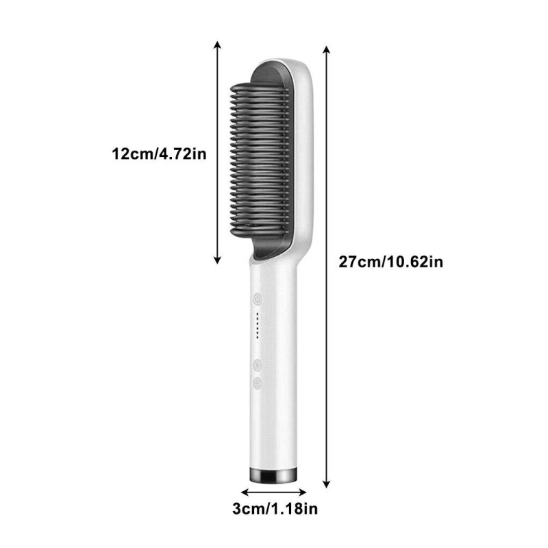 Термогребінець для випрямлення волосся RIAS Hair Straightener HQT-908 Grey (3_01625)