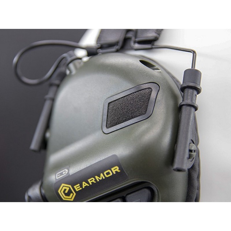 Тактичні активні навушники з кріпленням і гарнітурою під шолом EARMOR M32Н Чорний (1629039469)