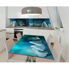 Наклейка 3Д вінілова на стіл Zatarga «Крихіткість бірюза» 650х1200 мм (Z183455/1st)