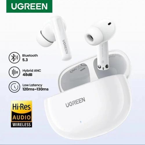 Бездротові навушники Ugreen WS200 HiTune T6 Hybrid Active Noise-Cancelling Earbuds White (UGR-15158)