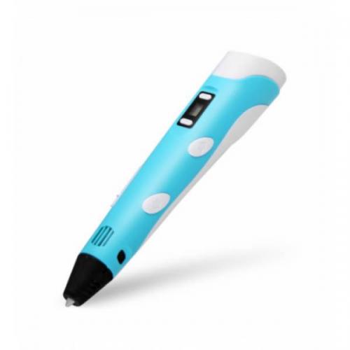 3D Ручка Smart Pro 3D Pen з РК-дисплеєм Набір Еко пластика 150м Трафарети Блакитний