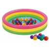 Дитячий надувний басейн Intex 57412-2 «Райдужний», 114 х 25 см, з кульками 10 шт, підстилкою, насосом (hub_g6xo8p)