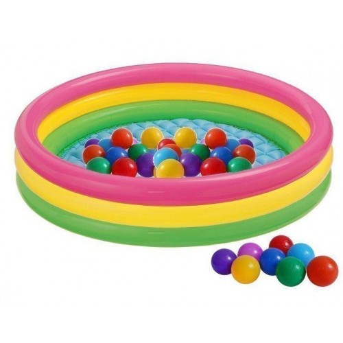 Дитячий надувний басейн Intex з кульками Райдужний 114х25 см (57412-1) в інтернет супермаркеті PbayMarket!