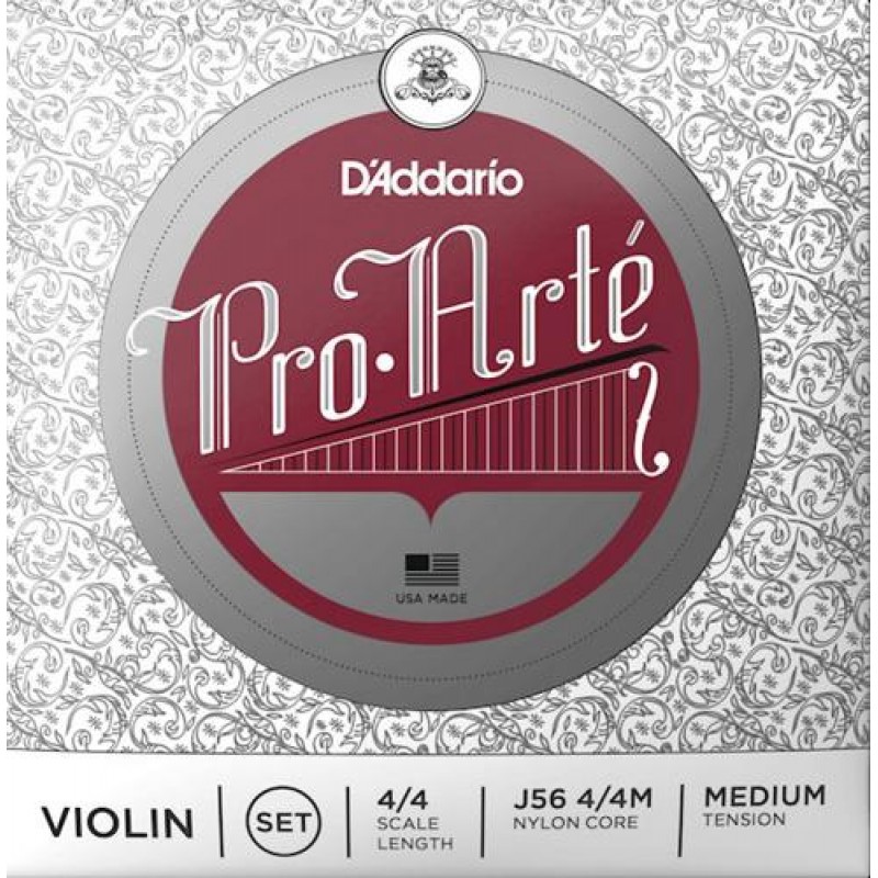 Струни для скрипки D'Addario J56 4/4M Pro-Arte Violin Strings Medium Tension