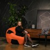 Крісло мішок М'яч Оксфорд 120см Студія Комфорту Великий Помаранчевий + Чорний