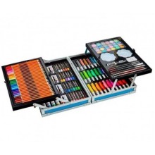 Набір для малювання та творчості No Brand ART set Єдиноріг дитячий в алюмінієвій валізі 145 предметів для юного художника Блакитний