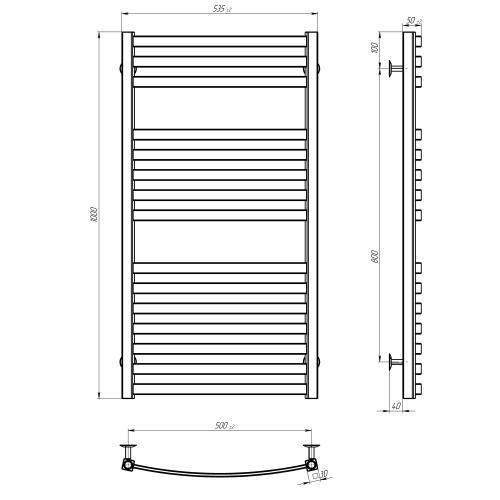 Сушарка електрична Dexter П15 500х1000 Deffi Білий WD04 Ліве підключення (A.DR.100.50.15.E.W.L.4) в інтернет супермаркеті PbayMarket!