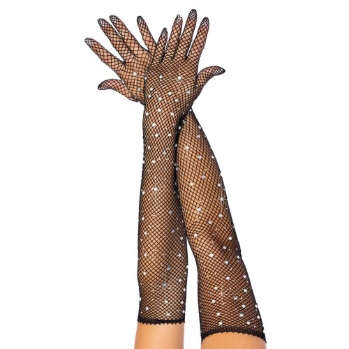 Довгі сітчасті рукавички Leg Avenue Rhinestone opera length gloves, з камінням, One Size в інтернет супермаркеті PbayMarket!