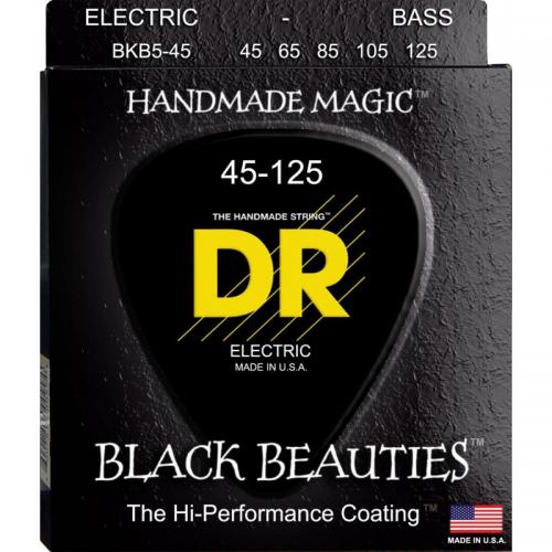Струни для бас-гітари DR BKB5-45 Black Beauties K3 Coated Medium Bass 5 Strings 45/125 Струни для бас-гітари DR BKB5-45 Black Beauties K3 Coated Medium Bass 5 Strings 45/125