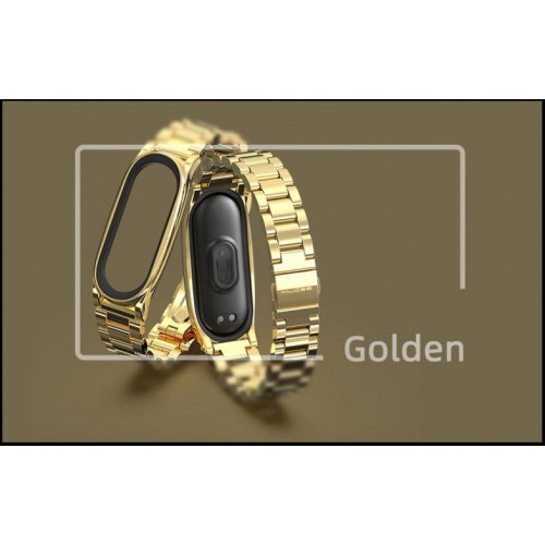 Ремінець MiJobs Metal Strap для Xiaomi Mi Band 3/4/5/6 Gold Ремінець MiJobs Metal Strap для Xiaomi Mi Band 3/4/5/6 Gold