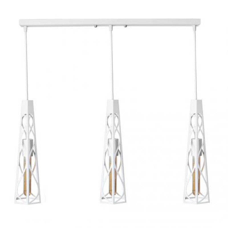 Світильник підвісний на планці MSK Electric Parma в стилі лофт під три лампи Е27 NL 3890-3 WH білий