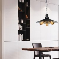 Світильник підвісний MSK Electric Brooklyn у стилі лофт на три лампи NL 4531 чорний +бронза всередині Світильник підвісний MSK Electric Brooklyn у стилі лофт на три лампи NL 4531 чорний +бронза всередині