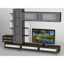 Стінка в вітальню Тиса Мебель Вітальня-16 Венге Білий 1900x450x2850 мм