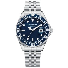 Наручний годинник чоловічий Lee Cooper Daytona Blue Сріблястий (3431)