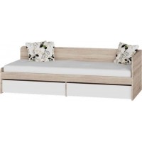 Ліжко Еверест Соната 80х190 см із ящиками Сонома з білим (psg_UK-6415014) Ліжко Еверест Соната 80х190 см із ящиками Сонома з білим (psg_UK-6415014)