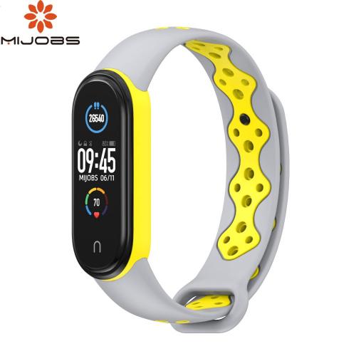 Ремінець MiJobs Sport Style для Xiaomi Mi Band 5/6 Grey Yellow Ремінець MiJobs Sport Style для Xiaomi Mi Band 5/6 Grey Yellow