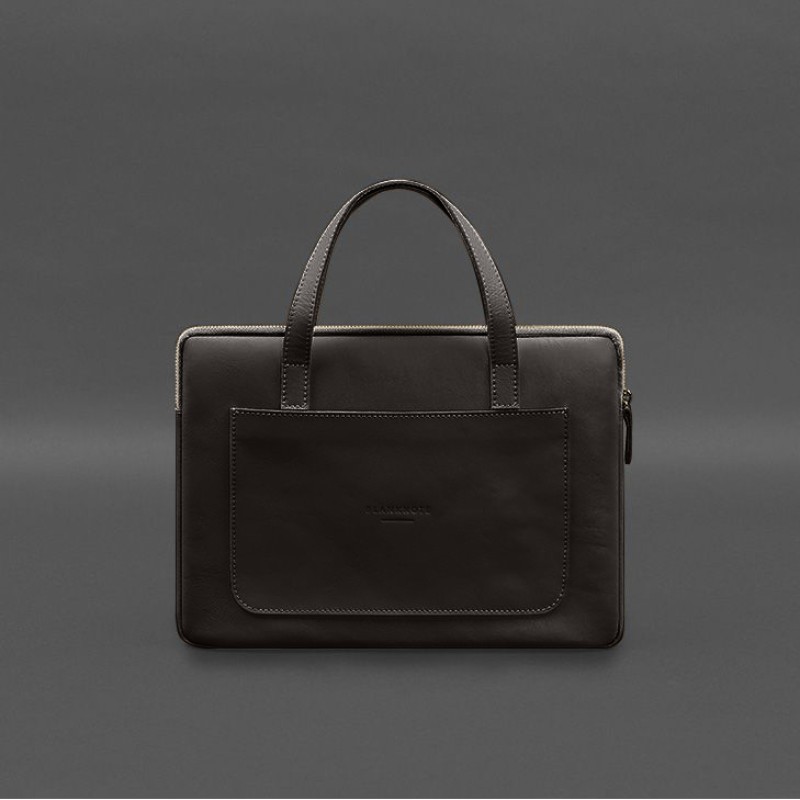 Шкіряний чохол з ручками для ноутбука 13 дюймів Темно-коричневий BlankNote