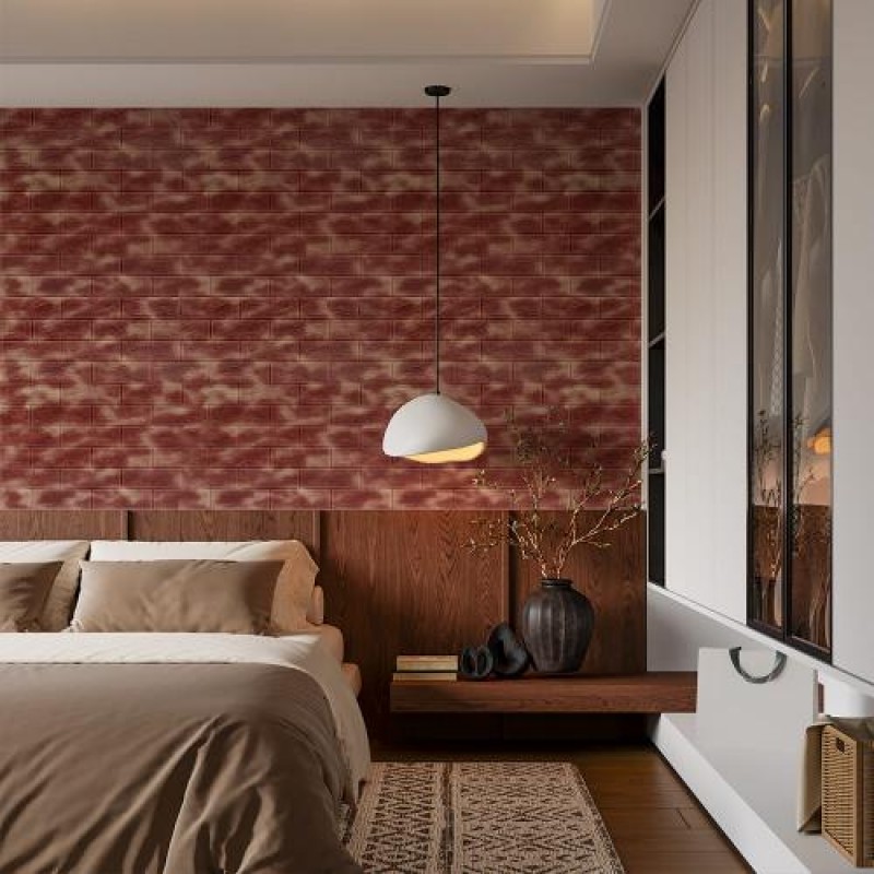 Самоклеюча декоративна 3D панель 3D Loft під цеглу коричневий мармур 700x770x3мм (361-3)